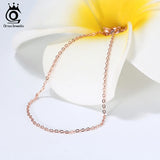 Italian 925 Silver Rose Cable Chain Necklace 1.0mm SC06-R