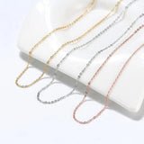 Italian 925 Silver Rose Cable Chain Necklace 1.0mm SC06-R