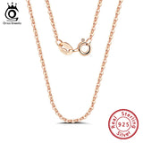 Italian 925 Silver Rose Cable Chain Necklace 1.0mm SC06-R