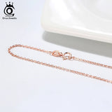 Italian 925 Silver Rose Cable Chain Necklace 1.0mm SC06-R