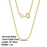 Italian 925 Silver Rose Cable Chain Necklace 1.0mm SC06-R