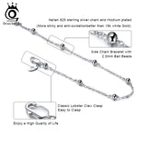 Italian 925 Silver Ball Beads Bracelet with O-Link Chain for Women