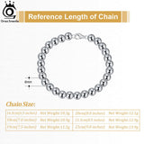 Italian 6mm 925 Sterling Silver Bead Ball Chain Bracelet