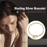 Italian Toggle Clasp Bracelet 1.5mm Chain 14K Plated 925 Silver