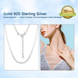 Italian 3mm Flat Herringbone Chain 925 Silver Necklace SC35