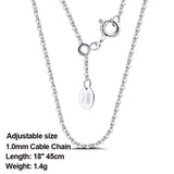 925 Silver Adjustable Cable Chain Necklace Silver Jewelry Gift