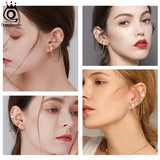 925 Silver Butterfly Ear Cuffs CZ Earrings Women 14K Plated SE340