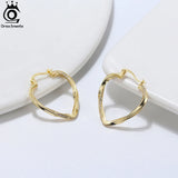 Large Big Hoop Earrings for Women 14K over Silver Huggie Hoops