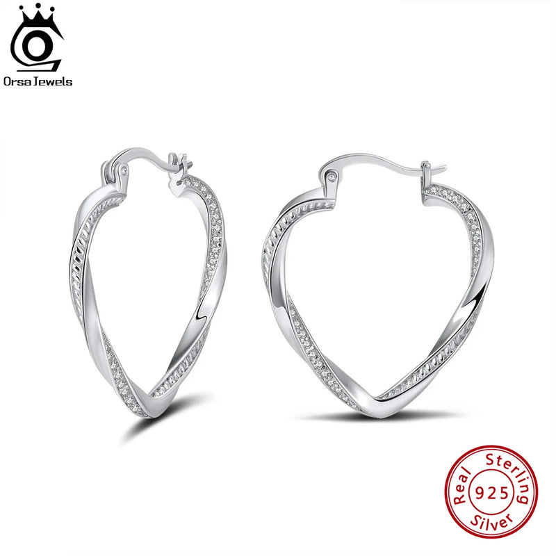 Large Big Hoop Earrings for Women 14K over Silver Huggie Hoops