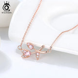 Colorful Zirconia Pendant 925 Silver Necklace for Girls