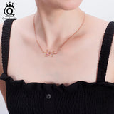 Colorful Zirconia Pendant 925 Silver Necklace for Girls