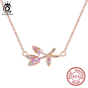 Colorful Zirconia Pendant 925 Silver Necklace for Girls