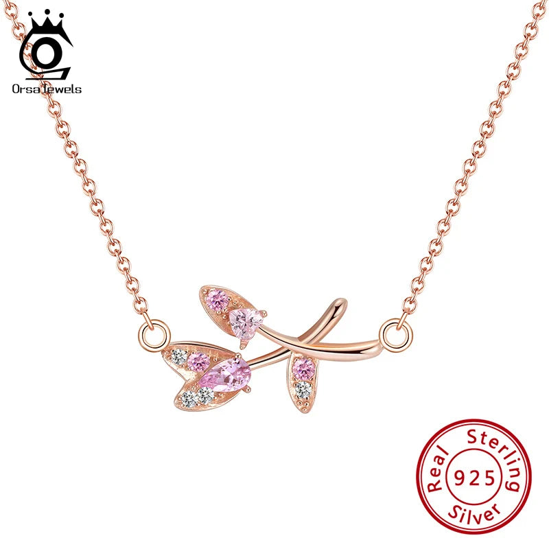 Colorful Zirconia Pendant 925 Silver Necklace for Girls
