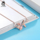 Colorful Zirconia Pendant 925 Silver Necklace for Girls