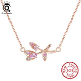 Colorful Zirconia Pendant 925 Silver Necklace for Girls