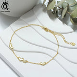 925 Silver Heart Chain Anklets Women's Summer Foot Bracelet