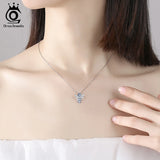 Bee Crystal Pendant Necklace 925 Silver Chain Jewelry SWN08