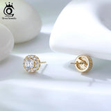 925 Silver 8mm Sparkling Stud Earring Party Gift OSE295
