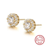 925 Silver 8mm Sparkling Stud Earring Party Gift OSE295