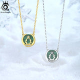 925 Silver Malachite Pendant Necklace for Women Girls