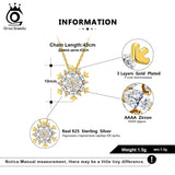 Snowflake Pendant Necklace Clear Zircon 925 Silver Women Teen Girls