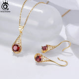 Natural Garnet Pendant Necklace 925 Sterling Silver Gemstone Necklace