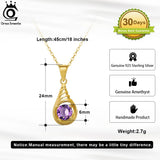 Natural Garnet Pendant Necklace 925 Sterling Silver Gemstone Necklace