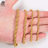ORSA JEWELS 18K Rope Chain Necklace 925 Silver Diamond-Cut Neck Chain SC29