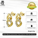 925 Silver Infinity Stud Earrings with AAAA Cubic Zirconia Geometric Earings