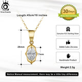 925 Silver Zirconia Pendant Necklace Elegant Wedding Party Jewelry