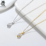925 Silver Zirconia Pendant Necklace Elegant Wedding Party Jewelry