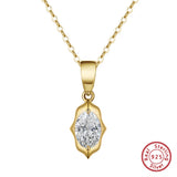 925 Silver Zirconia Pendant Necklace Elegant Wedding Party Jewelry