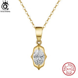 925 Silver Zirconia Pendant Necklace Elegant Wedding Party Jewelry