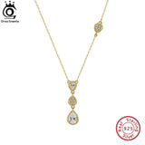 925 Silver Zirconia Pendant Necklace Elegant 925 Jewelry