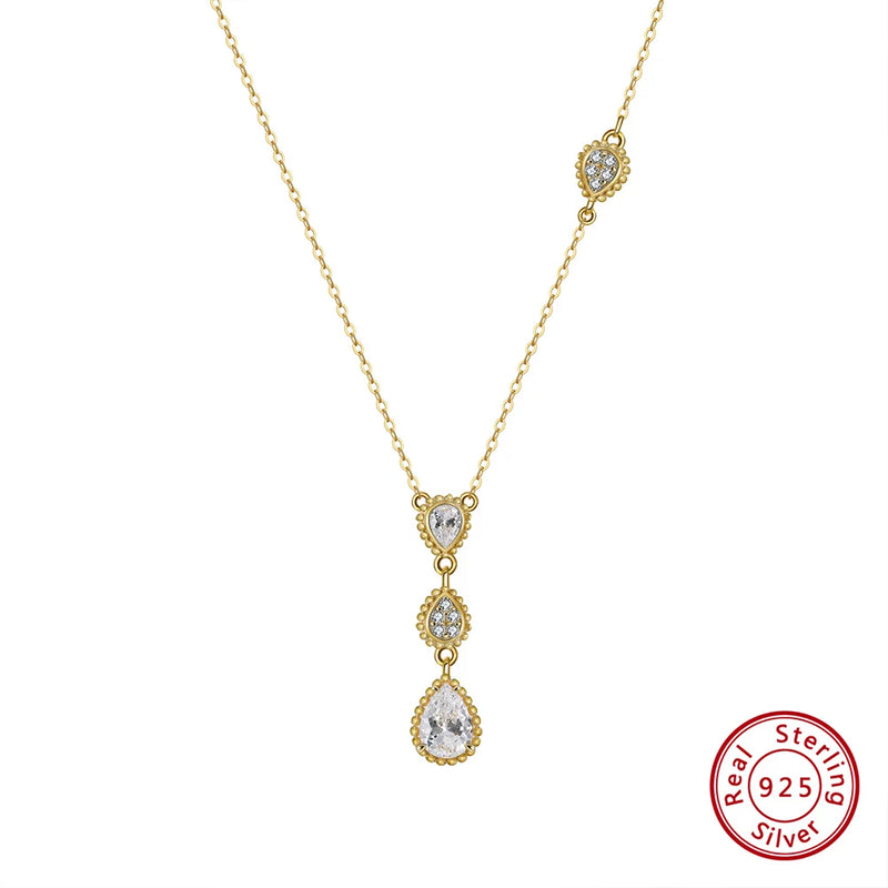 925 Silver Zirconia Pendant Necklace Elegant 925 Jewelry