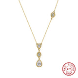 925 Silver Zirconia Pendant Necklace Elegant 925 Jewelry