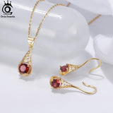 Natural Garnet Gemstone Dangle Earrings 925 Silver Wedding Jewelry