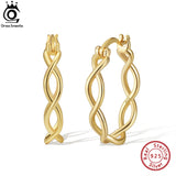 Minimalism 925 Sterling Silver Women?s Hoop Earrings Geometric Earings