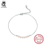 Freshwater Pearls 925 Silver Anklet Bracelet for Women
