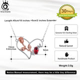 Gemstone Heart Silver 925 Pendant Necklace for Women