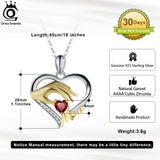 Sterling Silver Mom's Hand Heart Pendant Necklace - Mother's Gift Jewelry