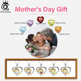 Sterling Silver Mom's Hand Heart Pendant Necklace - Mother's Gift Jewelry