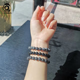 Natural Stone Beads Buddha Bracelet Agate Elastic Rope GMB25