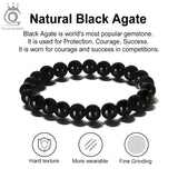 Natural Stone Beads Buddha Bracelet Agate Elastic Rope GMB25