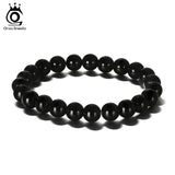 Natural Stone Beads Buddha Bracelet Agate Elastic Rope GMB25