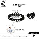Natural Stone Beads Buddha Bracelet Agate Elastic Rope GMB25