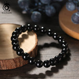 Natural Stone Beads Buddha Bracelet Agate Elastic Rope GMB25