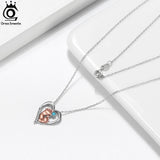 Turquoise Baby Feet Heart Women's Pendant Necklace 925 Silver Mother's Jewelry