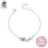 Austrian Crystal Bracelet 925 Silver Lucky Butterfly Wedding Party Jewelry