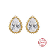 925 Silver Stud Earrings CZ Wedding Jewelry SE349